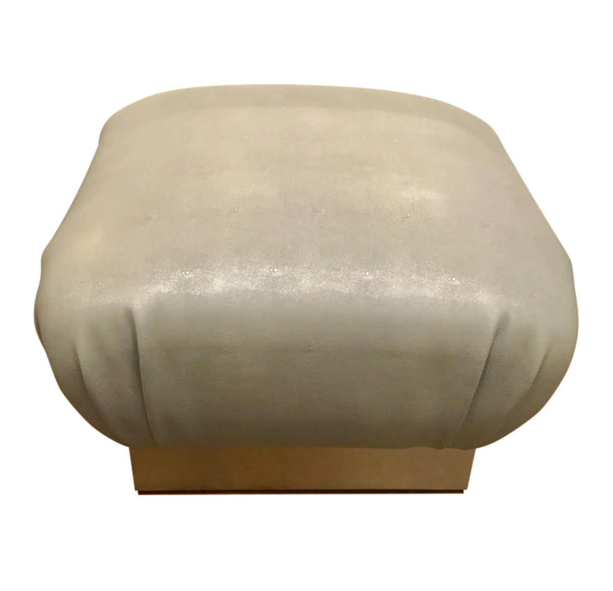 Modern Gray Faux Shagreen Sydney Ottoman