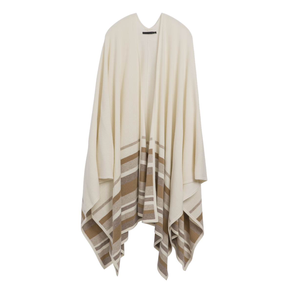 Blanket Shawl in Ivory Stripe