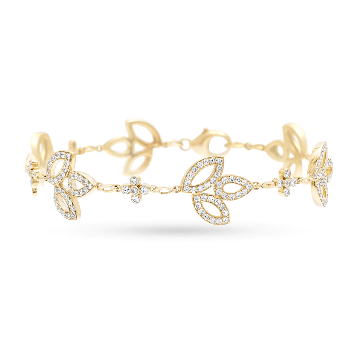 Lily Cluster Yellow Gold Diamond Bracelet