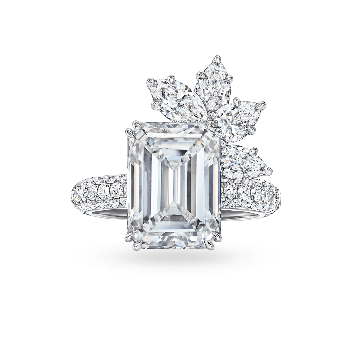 Bridal Couture Emerald-Cut Diamond Engagement Ring