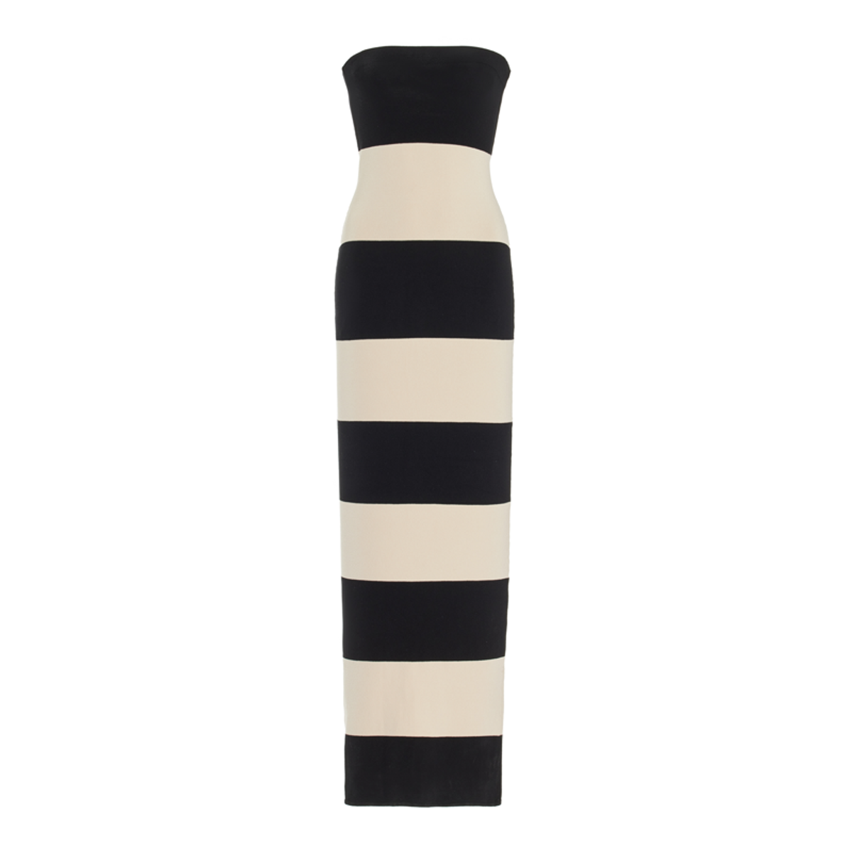 Exclusive Theo Striped Jersey Strapless Maxi Dress