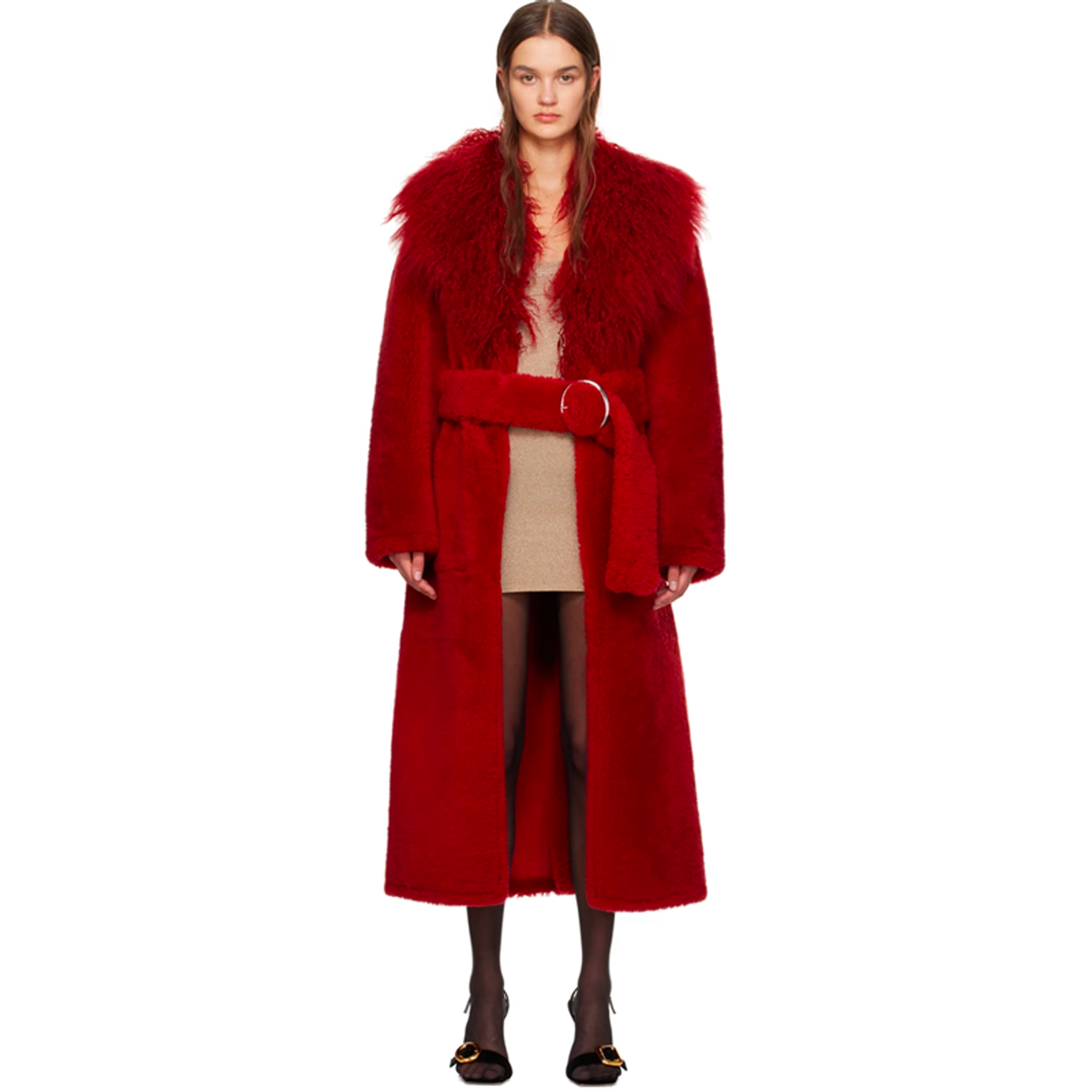 'Le Manteau Long Pilou' Shearling Coat