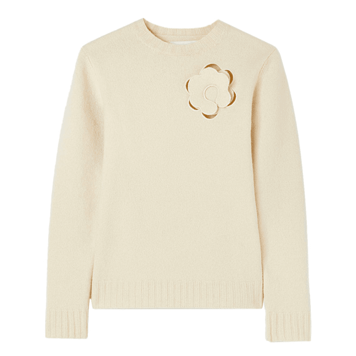 Jil Sander Sloral-appliqué Wool Jumper