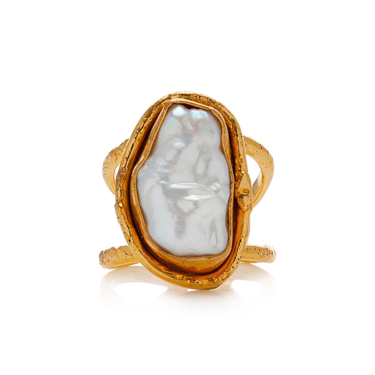 Grace 22K Gold-Plated Pearl Ring