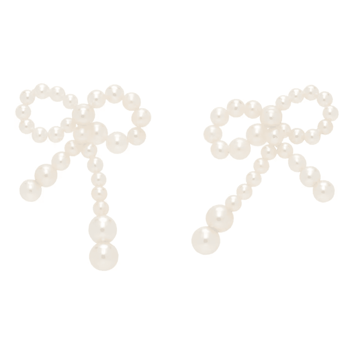 White Rosette de Perles Earrings