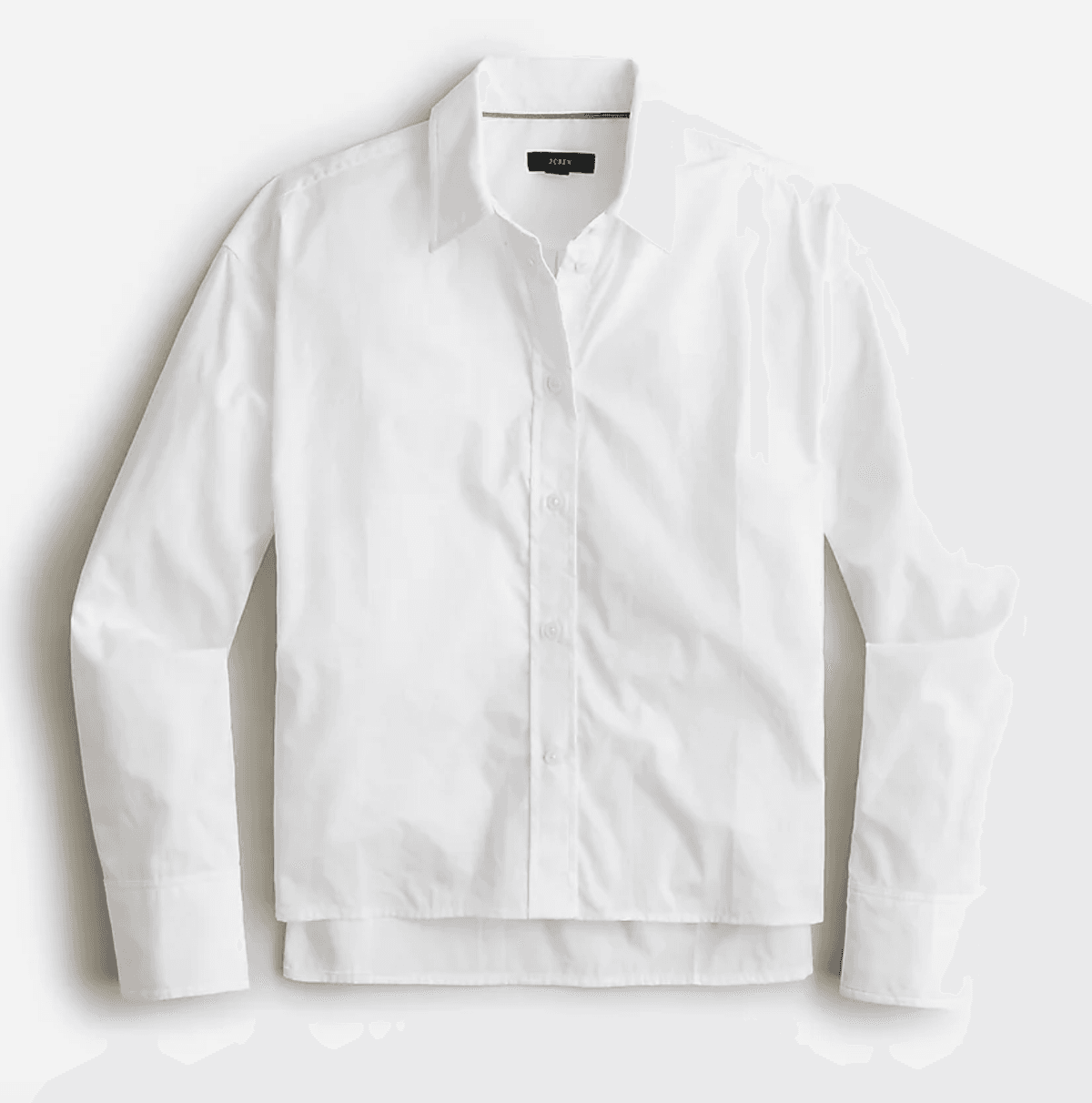 Relaxed Fit Cropped Cotton Poplin Shirt