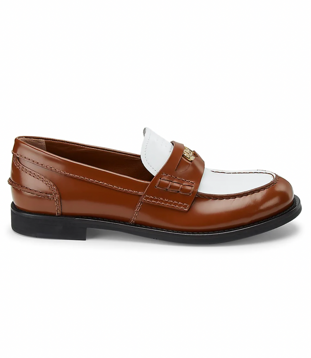 Colorblock Leather Penny Loafers