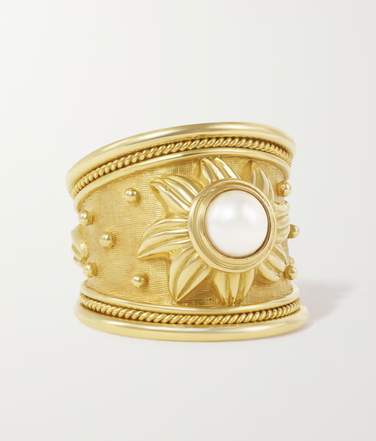 Sun 18-karat Gold Pearl Ring