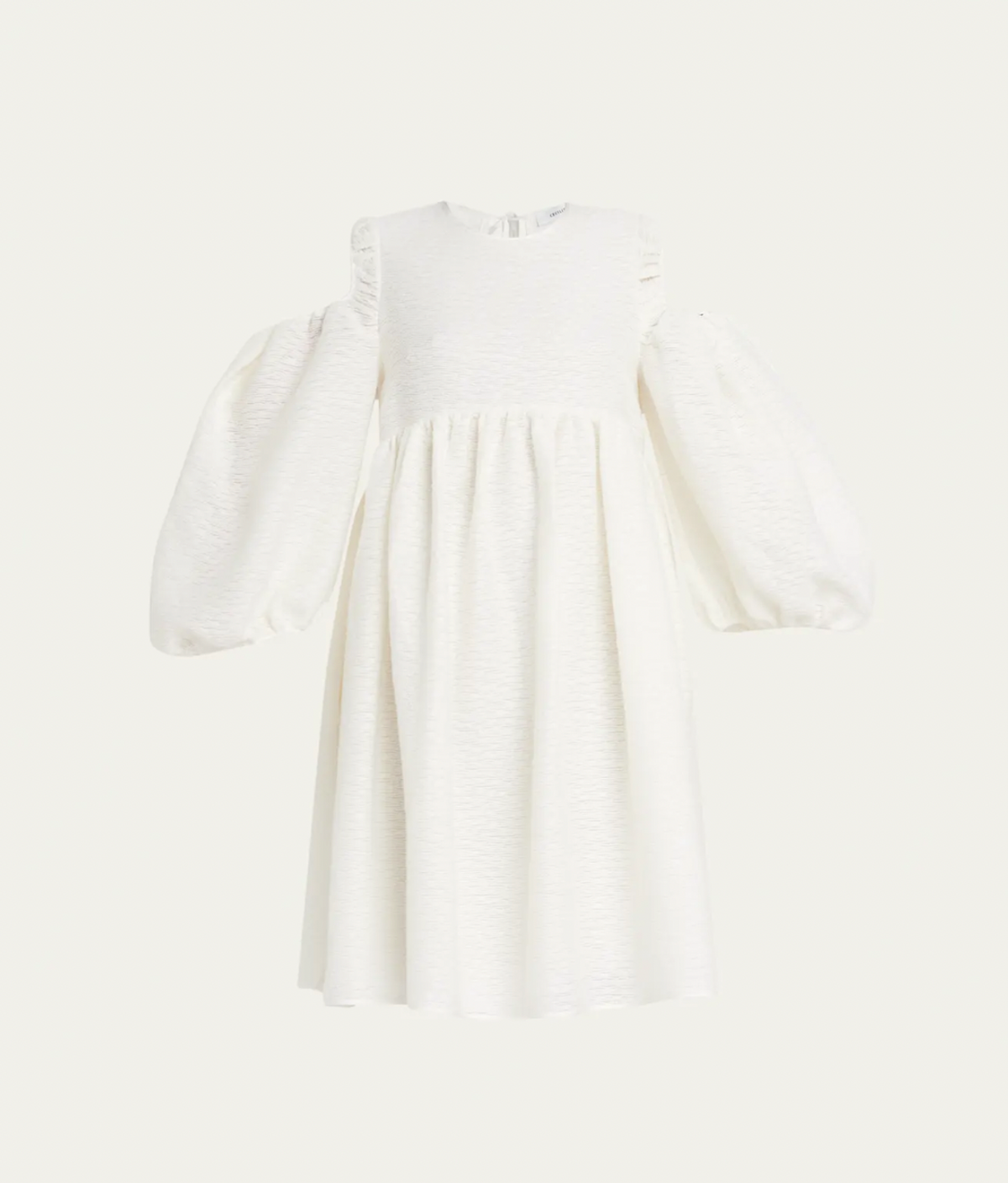 Twiggy Jacquard Cutout Puff-sleeve Midi Dress