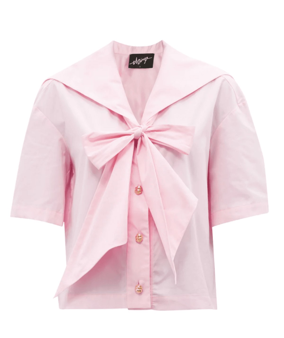 Exaggerated-collar Cotton-poplin Sailor Top