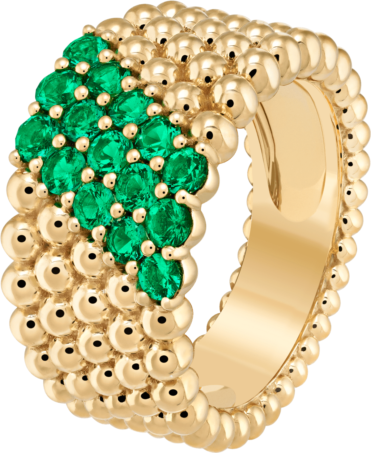 Perlée Couleurs Ring, 5 Rows Emerald