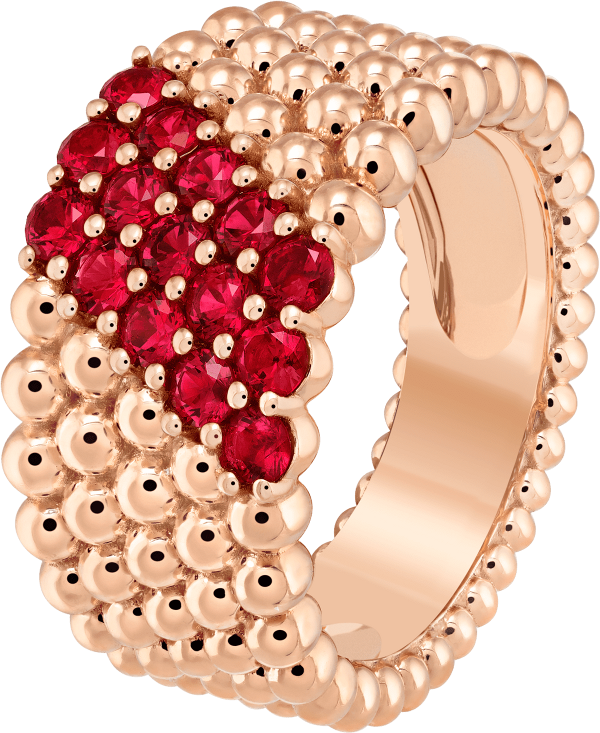 Perlée Couleurs Ring, 5 Rows Ruby