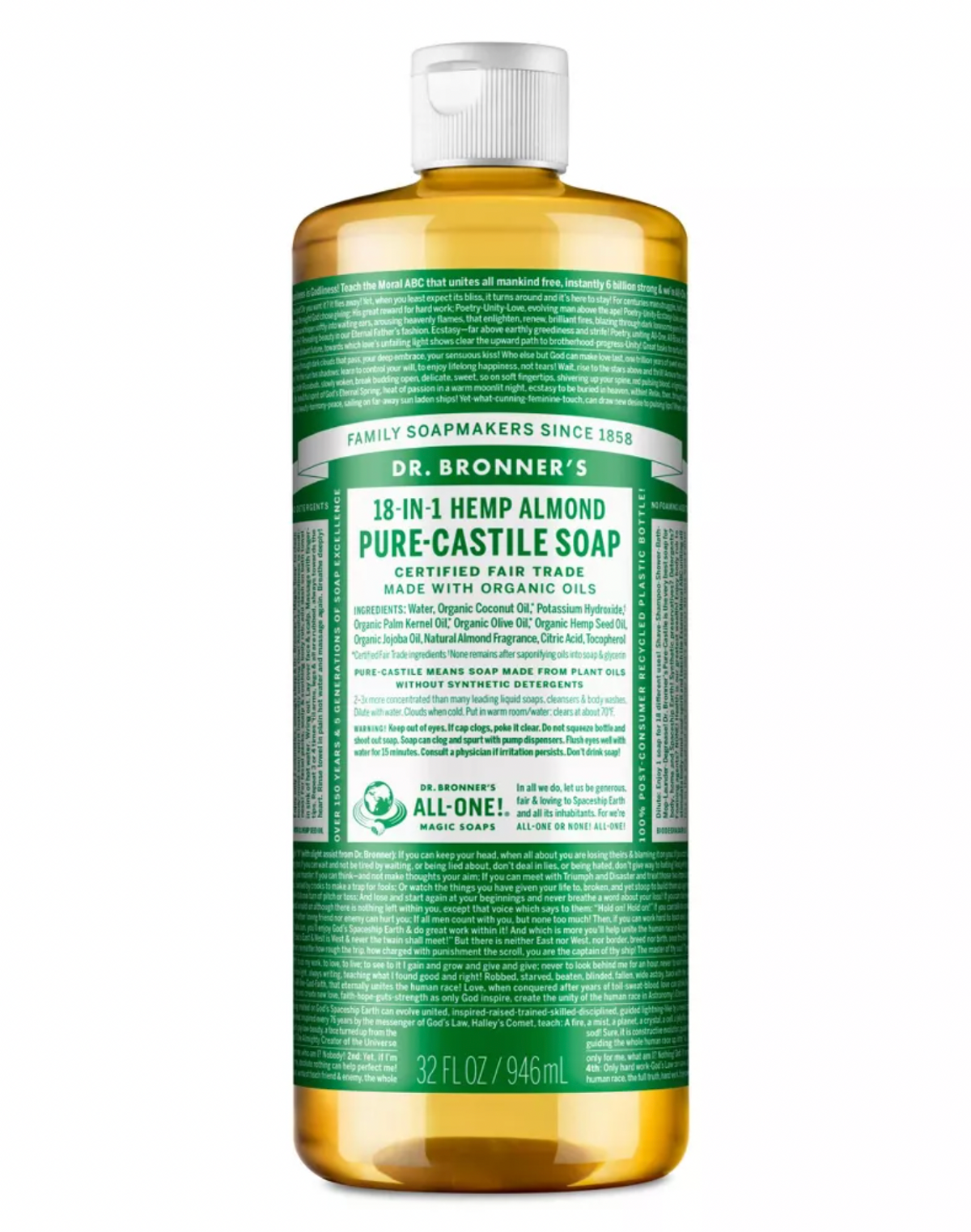 18-In-1 Hemp Pure-castile Soap in Almond