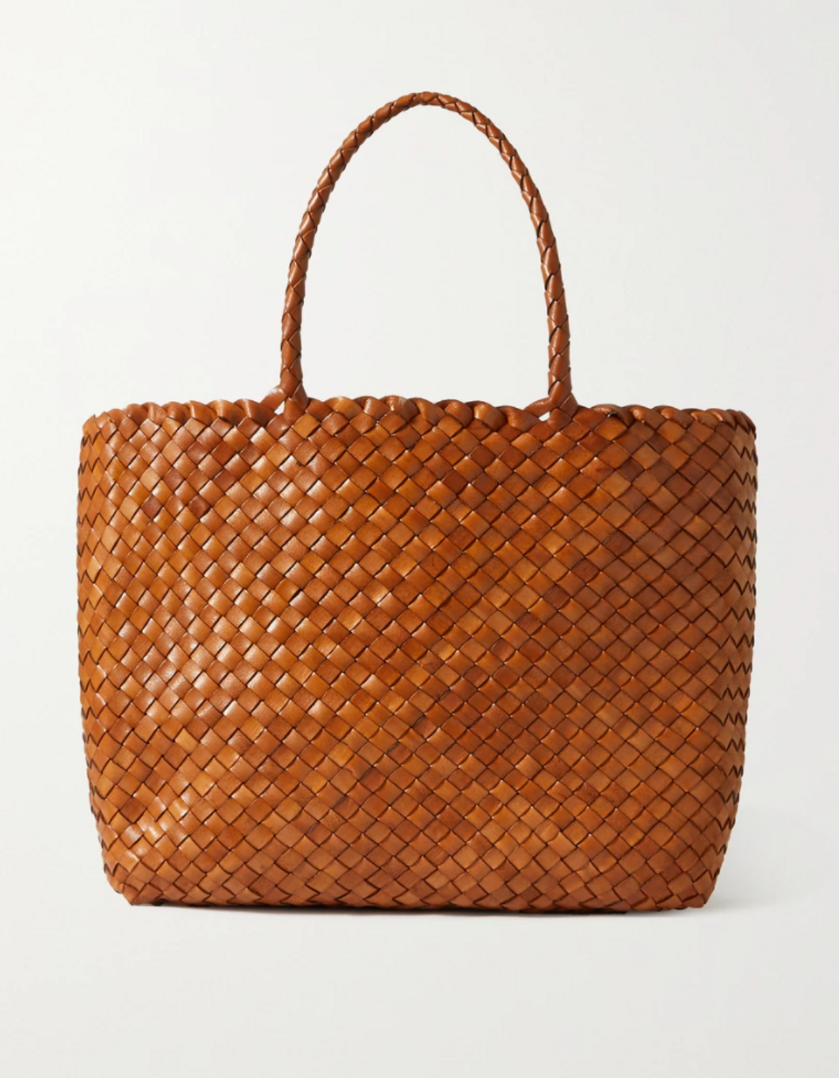 Lunch Basket Woven Leather Tote