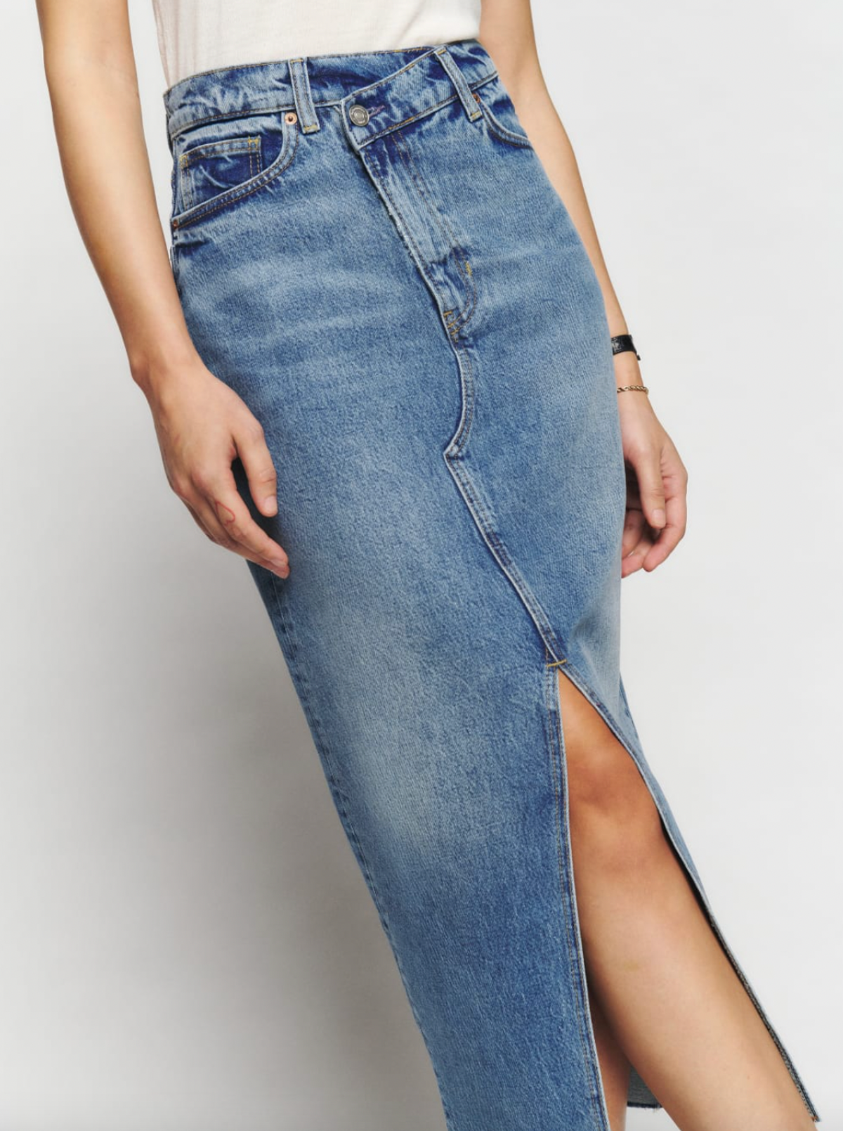 Nila Long Denim Skirt
