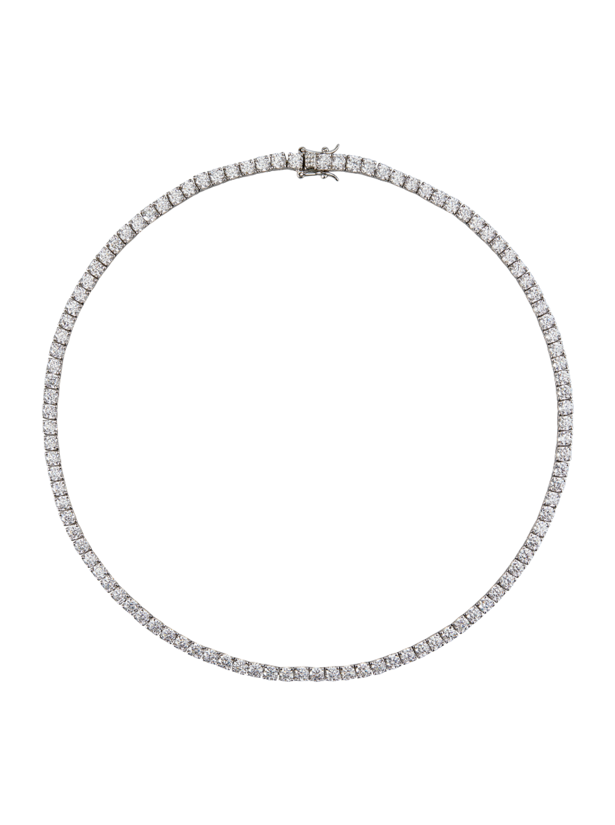 Kate Round-cut Lab-grown White Sapphire Silver Riviere Necklace