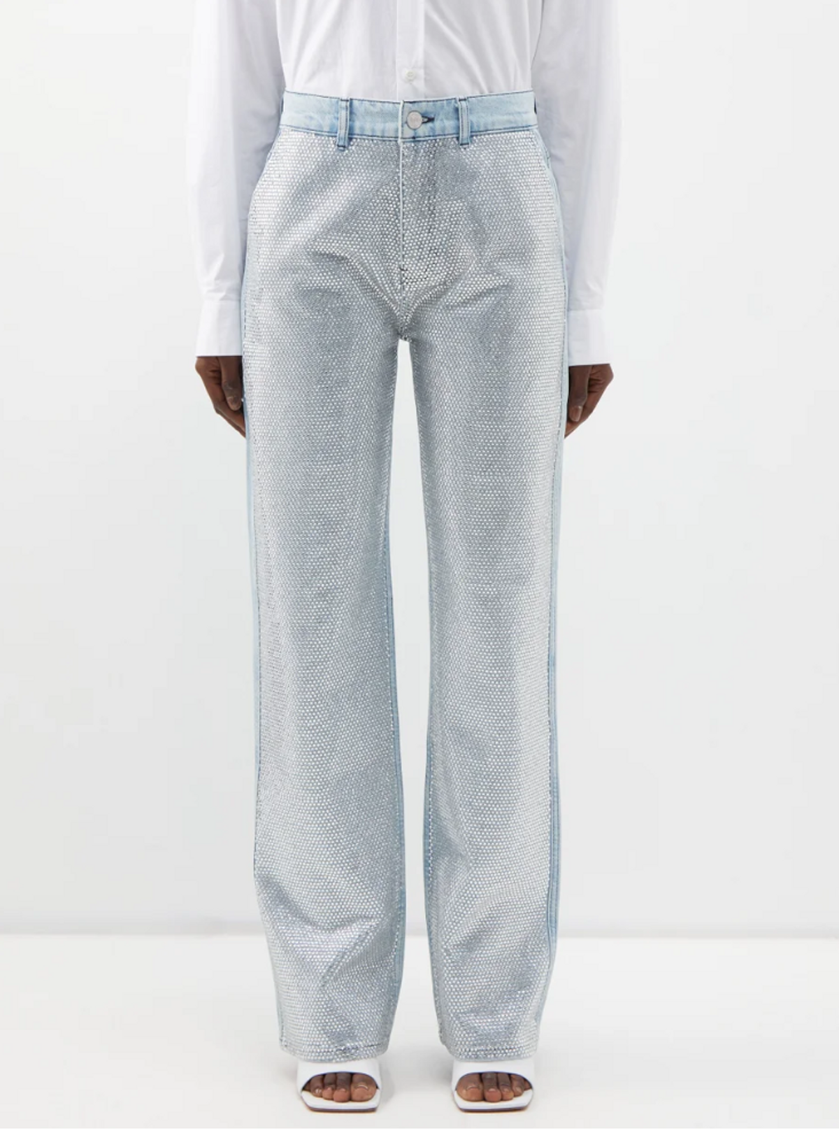 Crystal-embellished Straight-leg Jeans