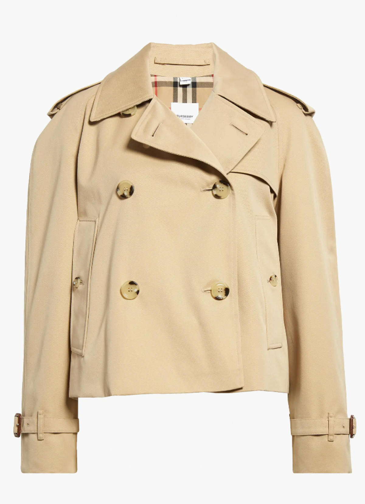 Haltye Cotton Gabardine Crop Trench Jacket