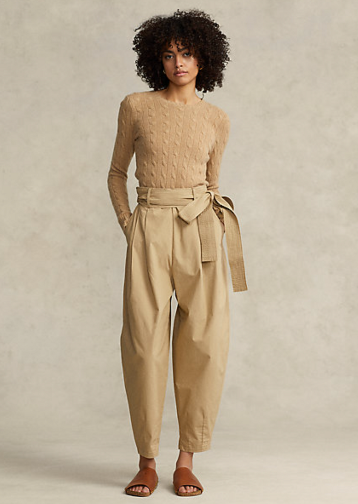 Oversize Belted Cotton Pant