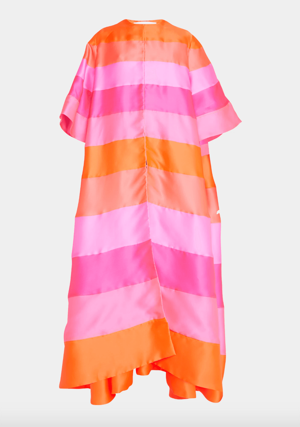 Stripe Colorblock Oversized Silk Opera Coat