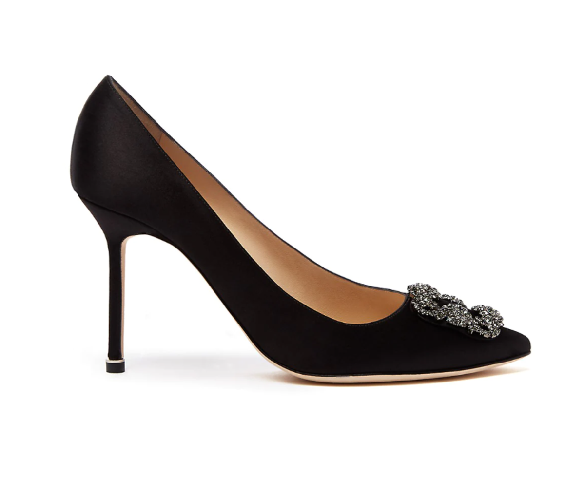 hangisi white satin pumps