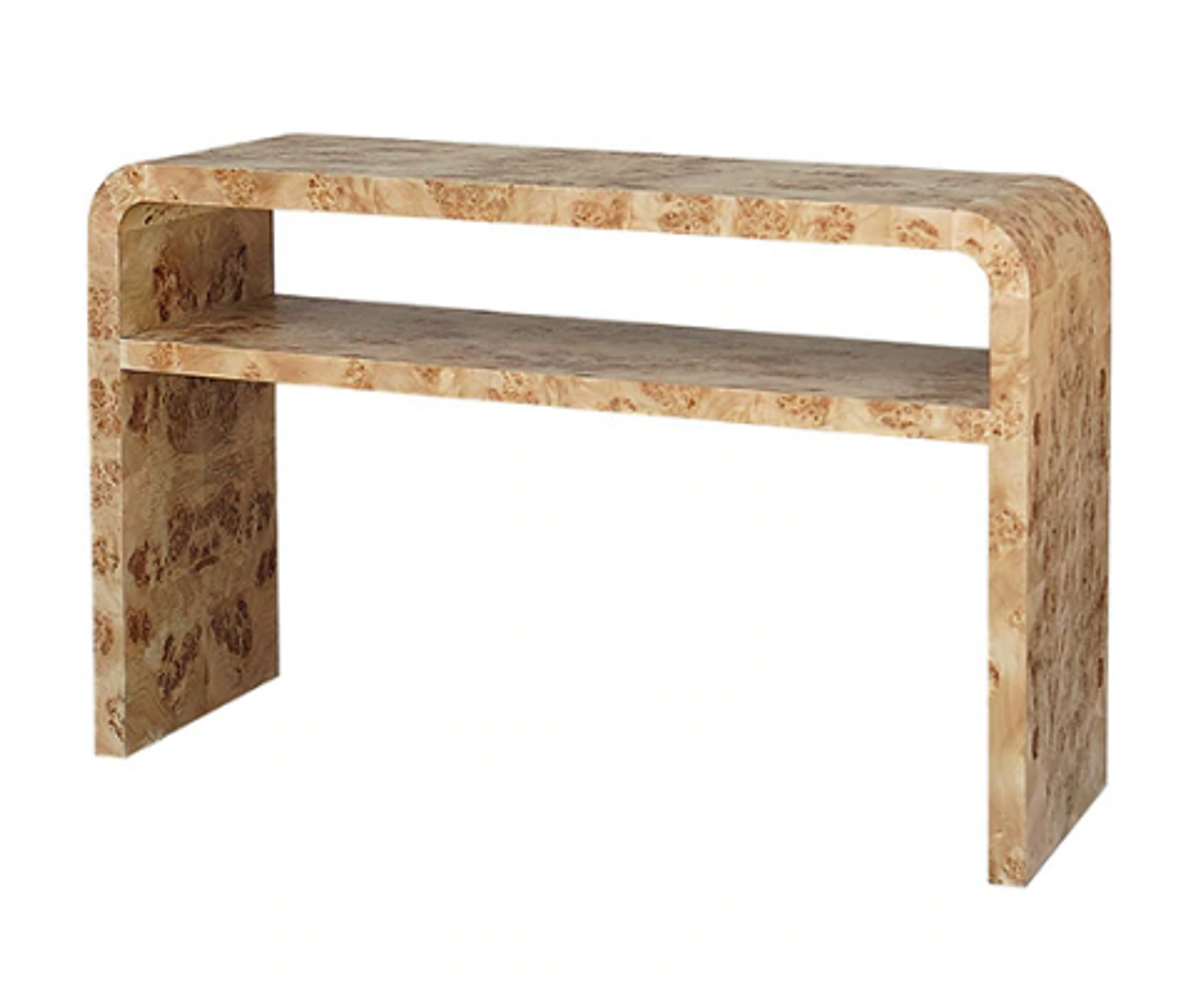 Waterfall Edge Two Tier Console Table