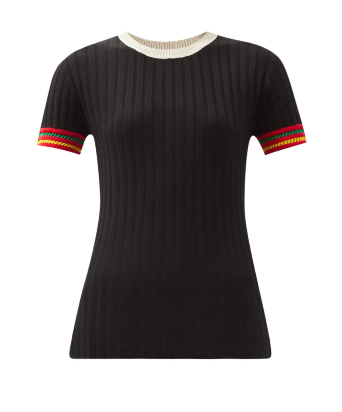 Saint Ann Striped Cuff Knitted T-Shirt