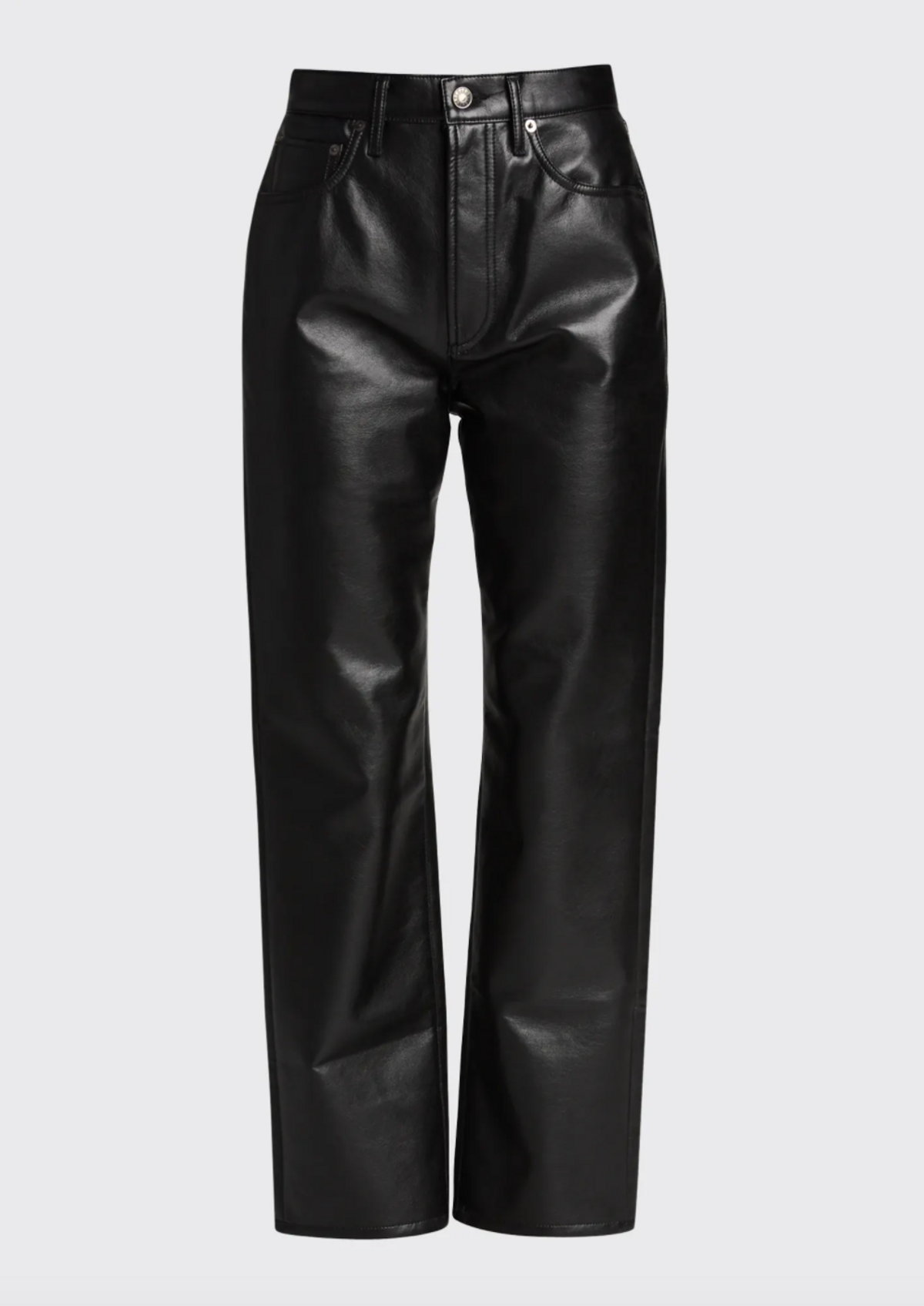 90s Recycled Leather Pinched-Waist Pants