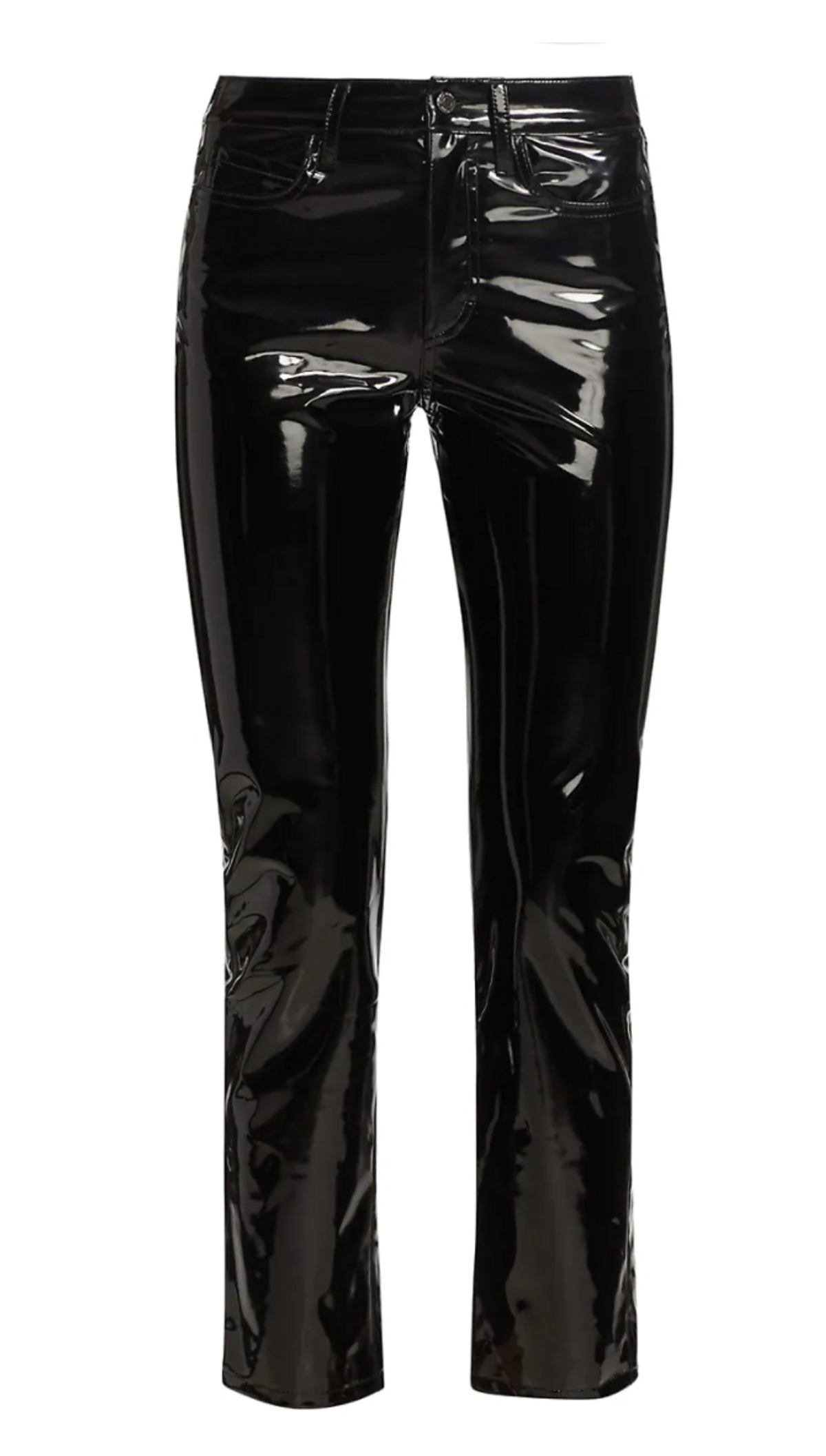 Patent Faux Leather Straight Pants
