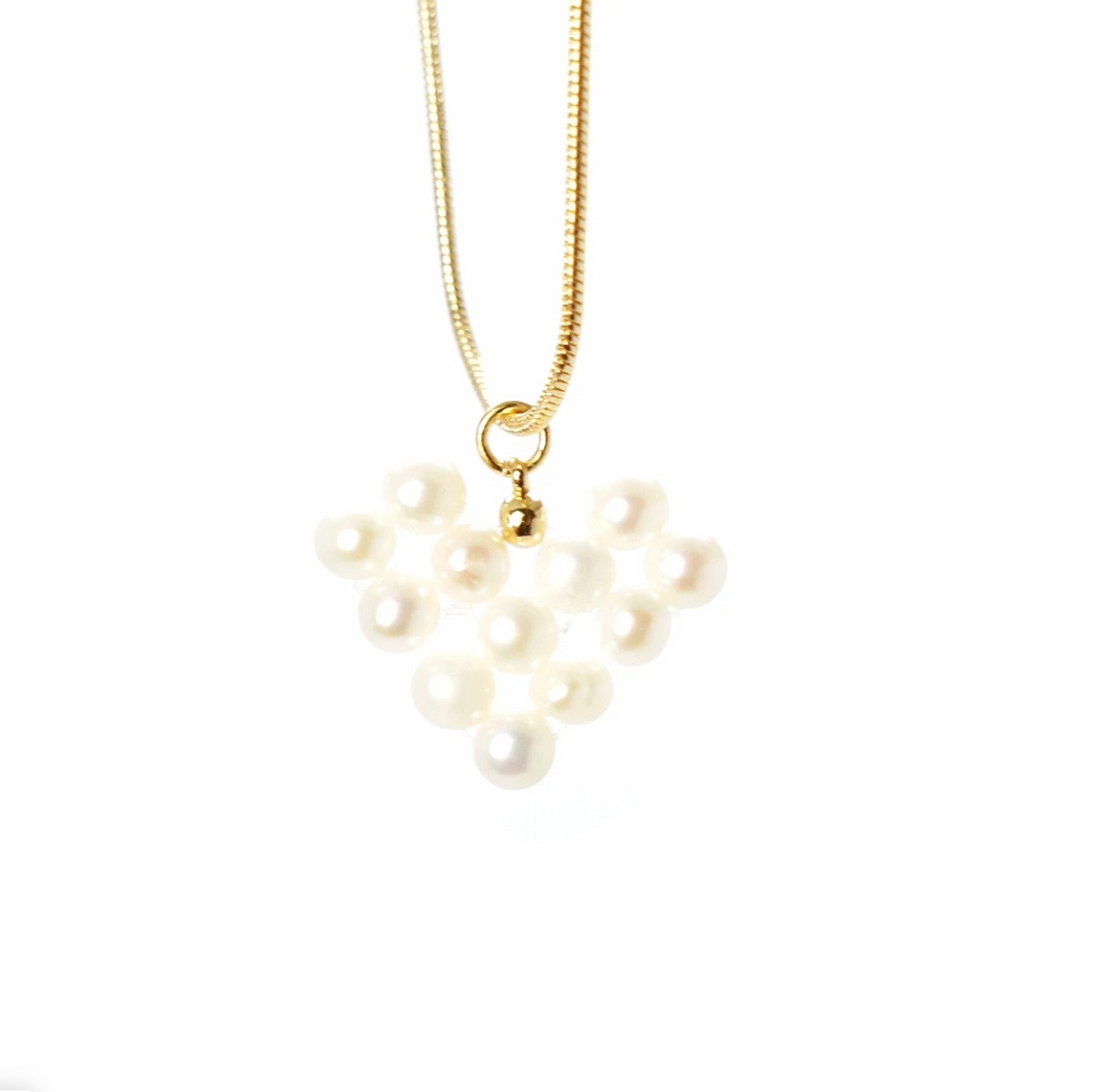 Precious Pixel Heart Necklace - Freshwater Pearl