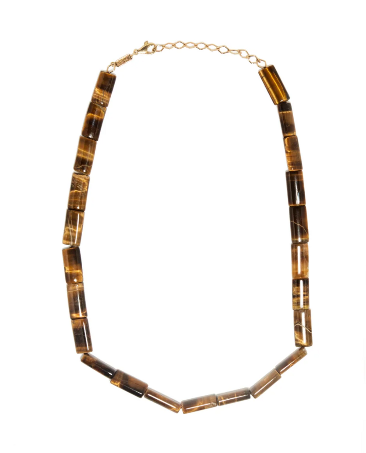 Tiger Eye & 18kt Gold Beaded Necklace
