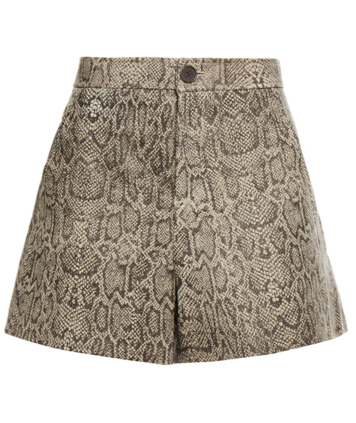 Abreal Snake Print Leather Shorts
