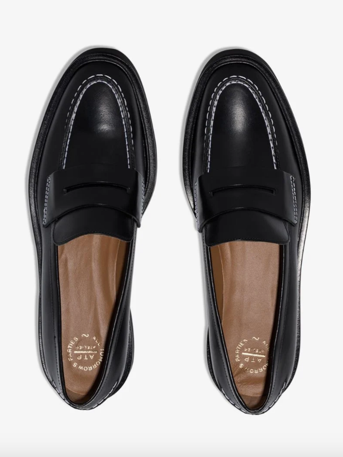 Black Monsano Flatform Leather Loafers