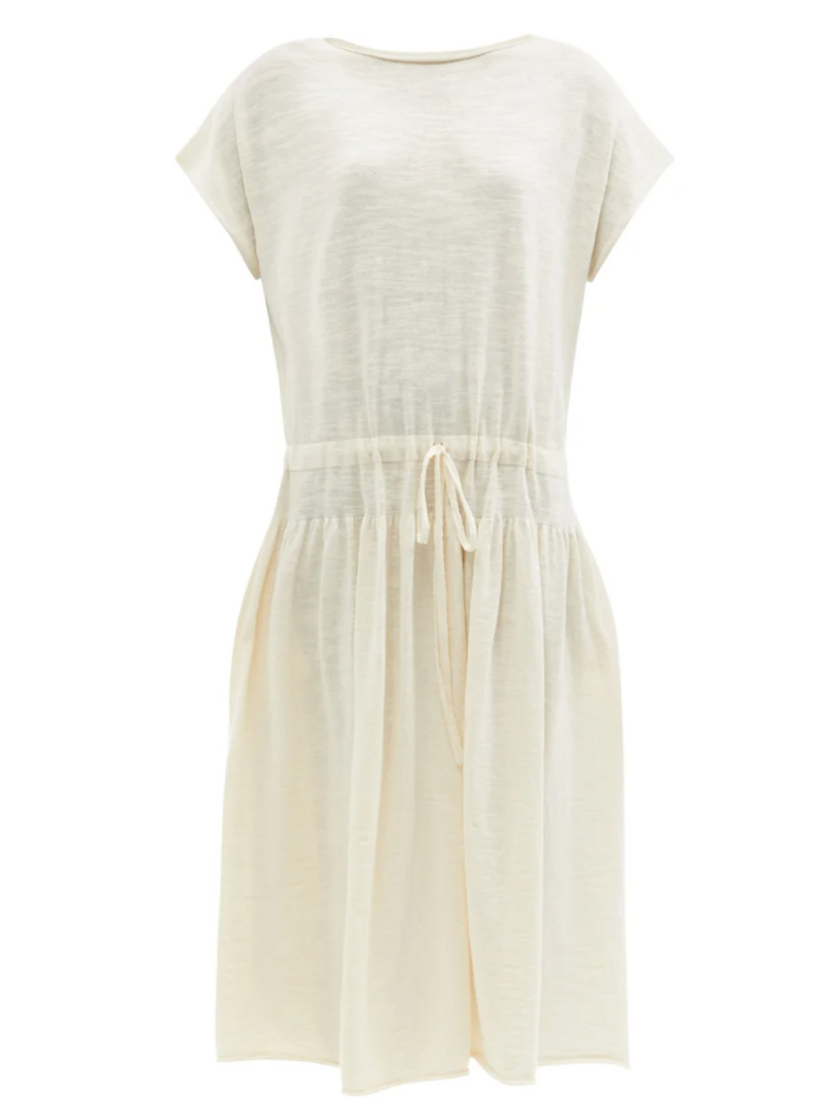 Tier Drawstring-waist Cotton-knit Dress