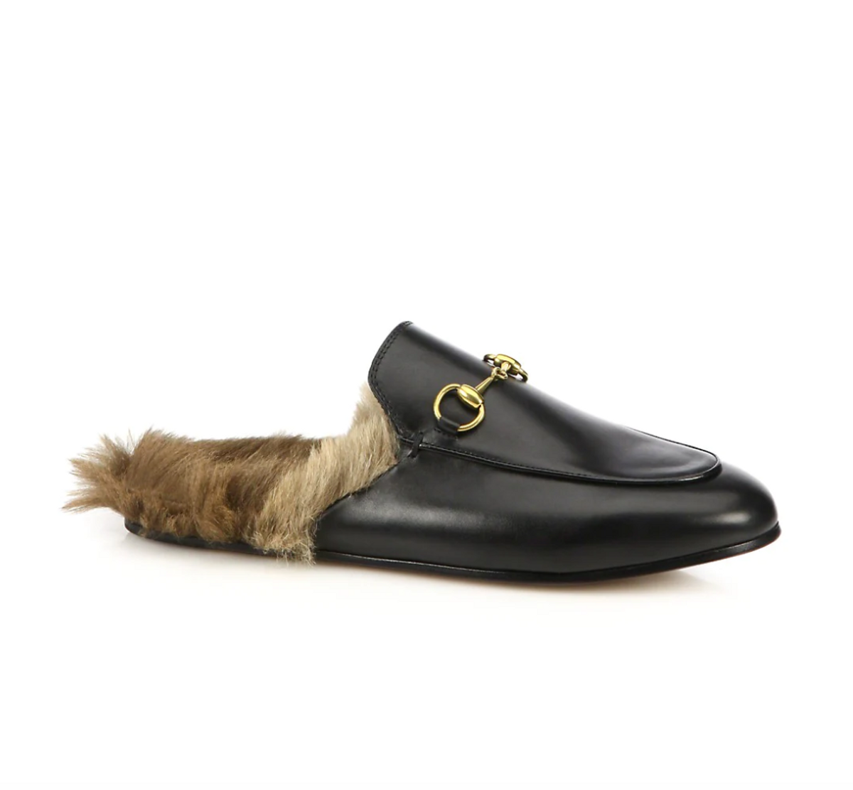 Princetown Fur-Lined Leather Slipper