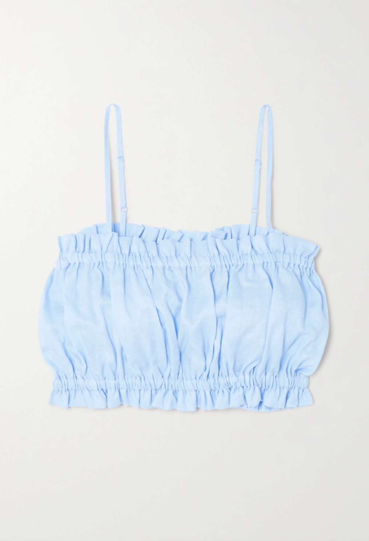 Rose Cropped Gathered Linen Camisole