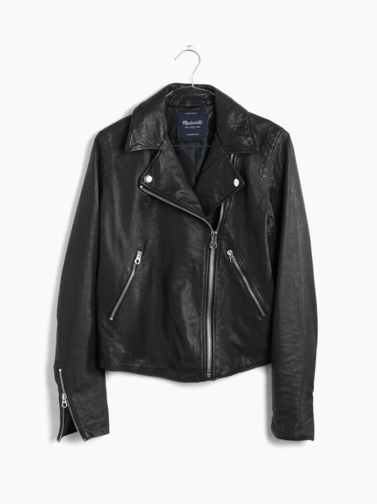 Washed Leather Moto Jacket