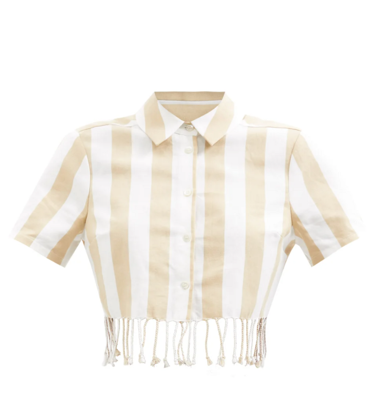 Sands Fringed Cropped Cotton-blend Twill Shirt