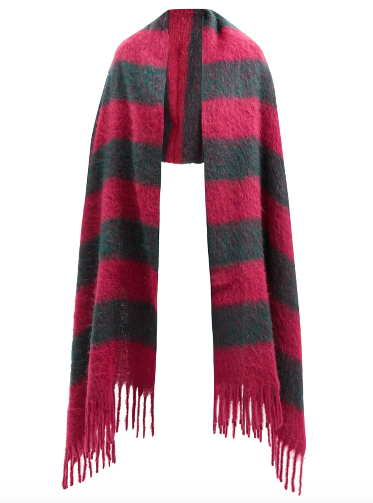 Striped Arm-hole Knitted Scarf