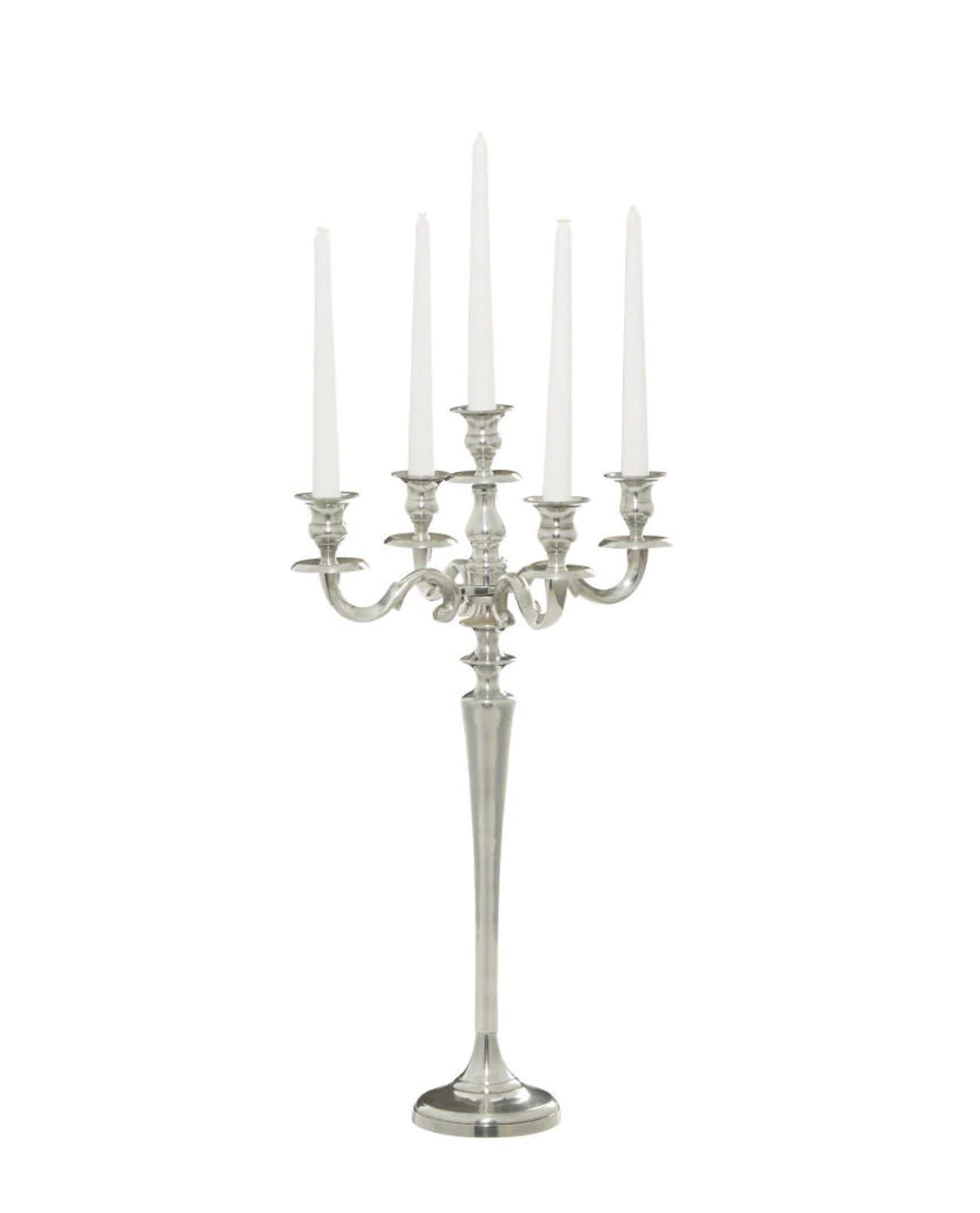 Silver Aluminum Traditional Candle Holder