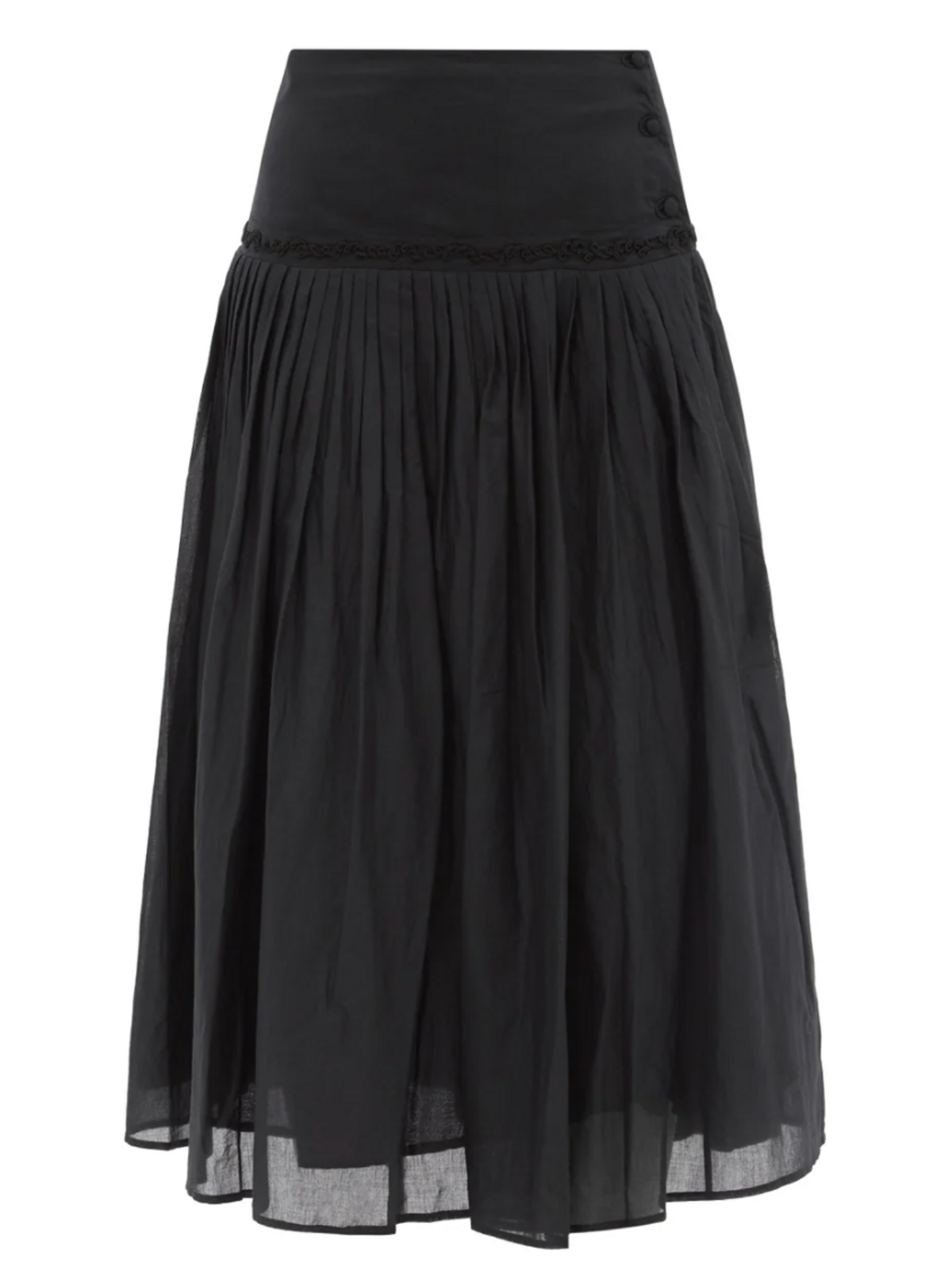 Morris Pleated Cotton-voile Skirt