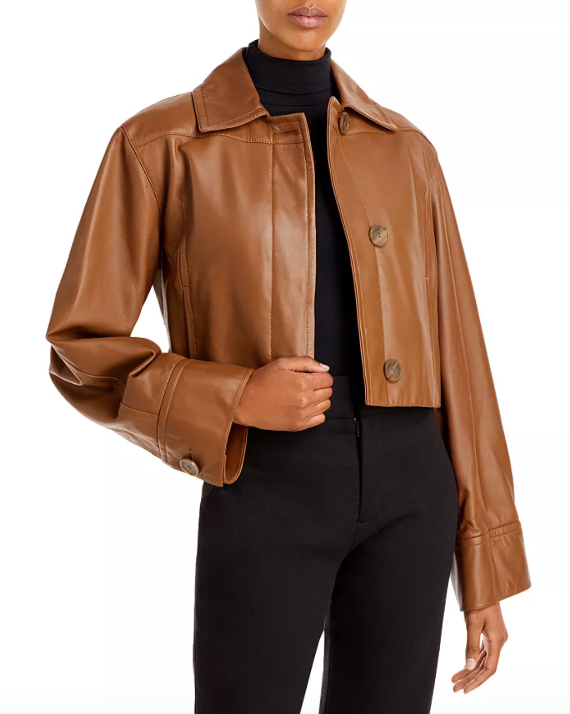 Women's Crop Leather Jacket