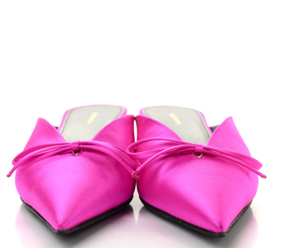 Satin Pointed Toe Knife Mules