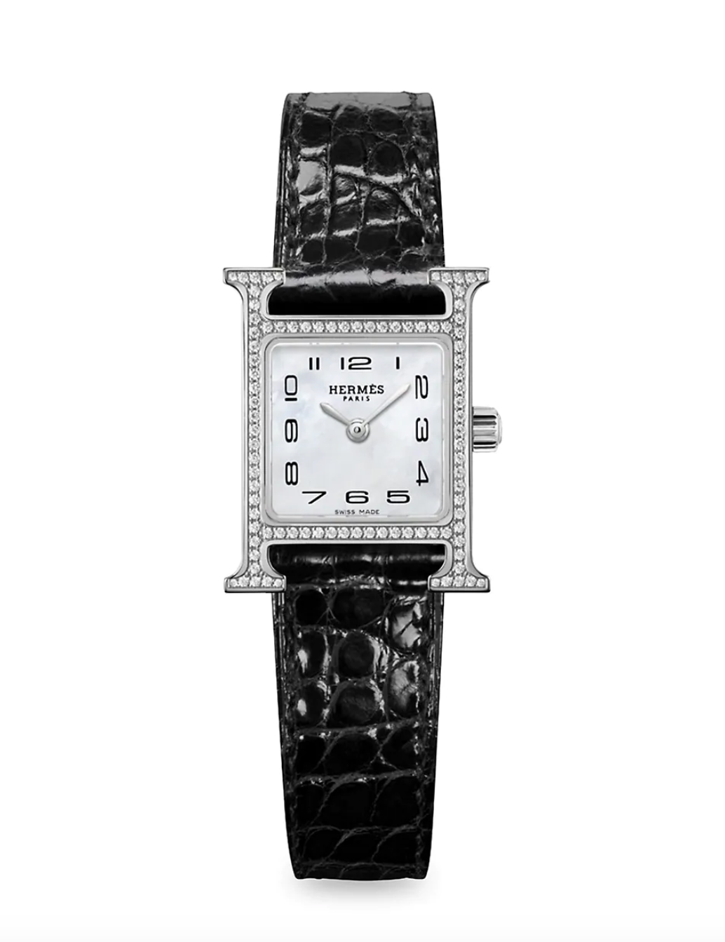 Heure H Stainless Steel, Diamond, & Alligator Leather Strap Watch