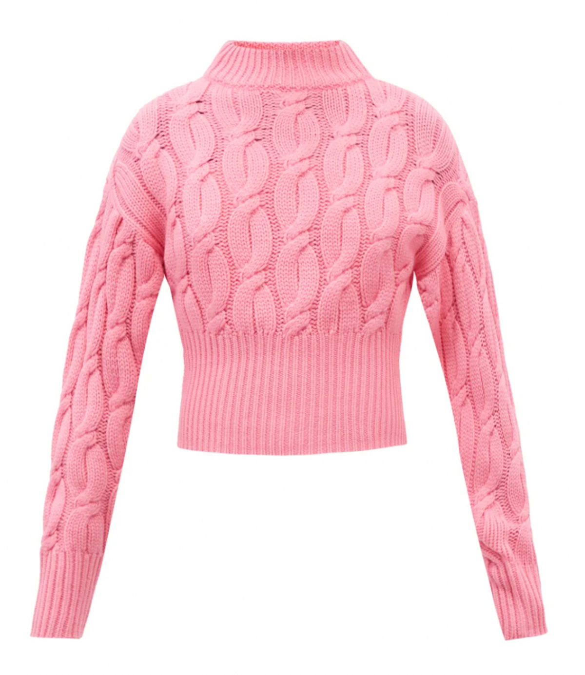 Hilda High-Neck Cabled-Wool Sweater