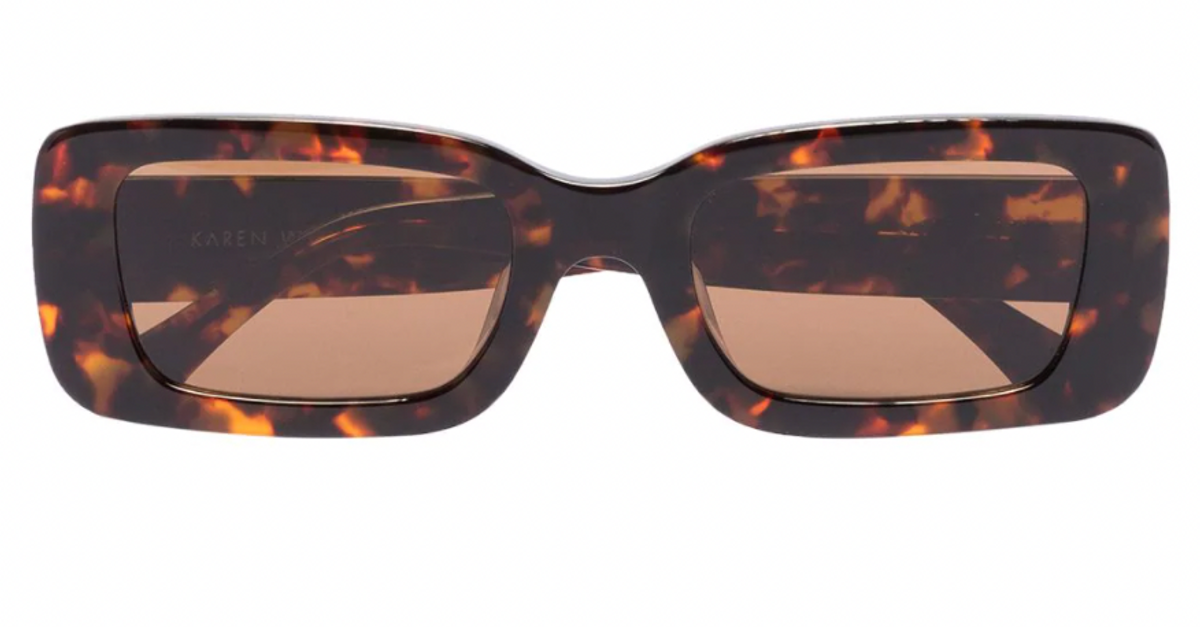 Kenny Tortoiseshell Rectangular-Frame Sunglasses