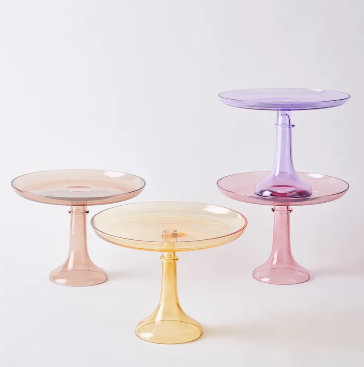 Estelle Hand-blown Color Glass Cake Stand