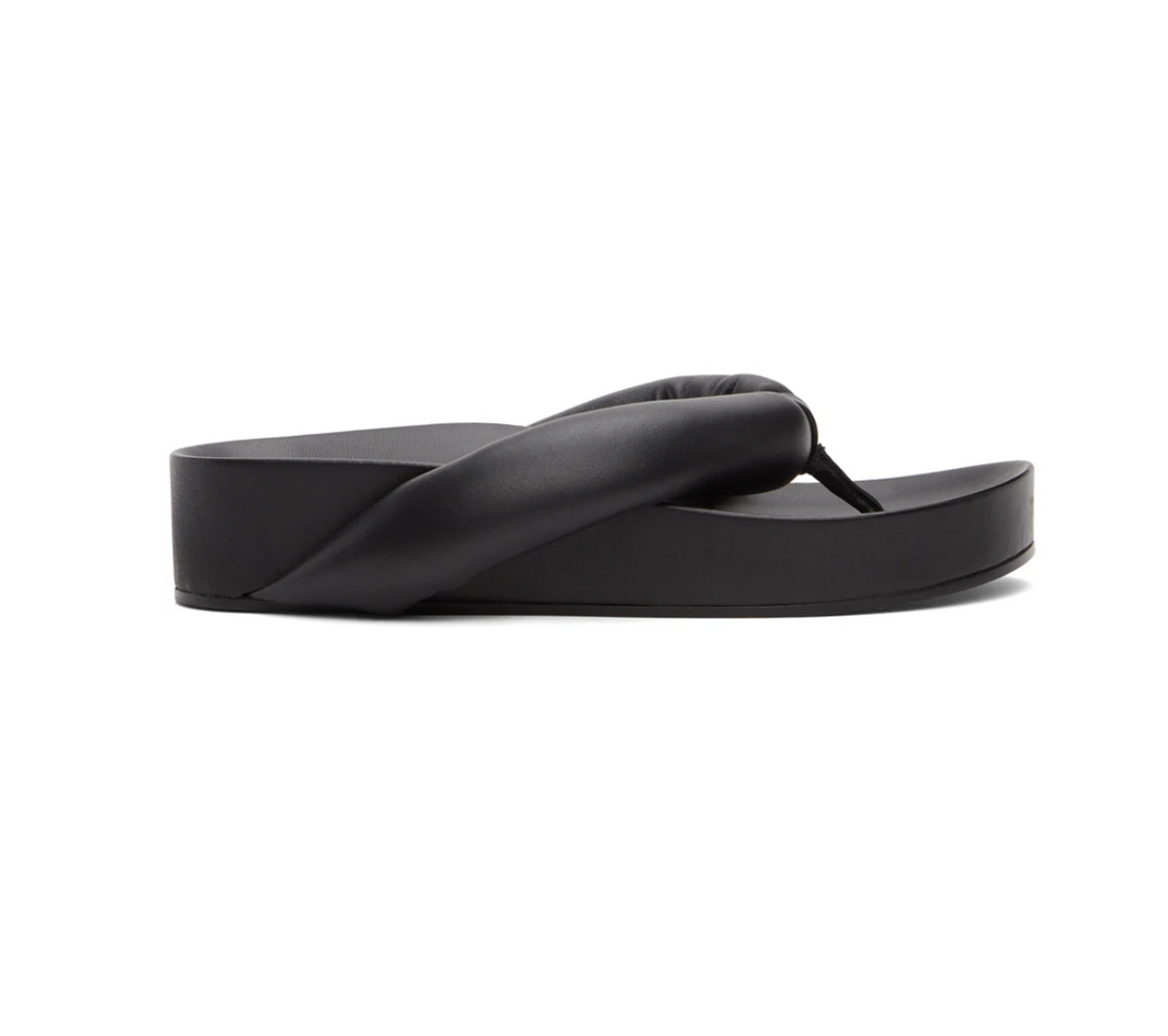 Black Oversize Flip Flop Sandals