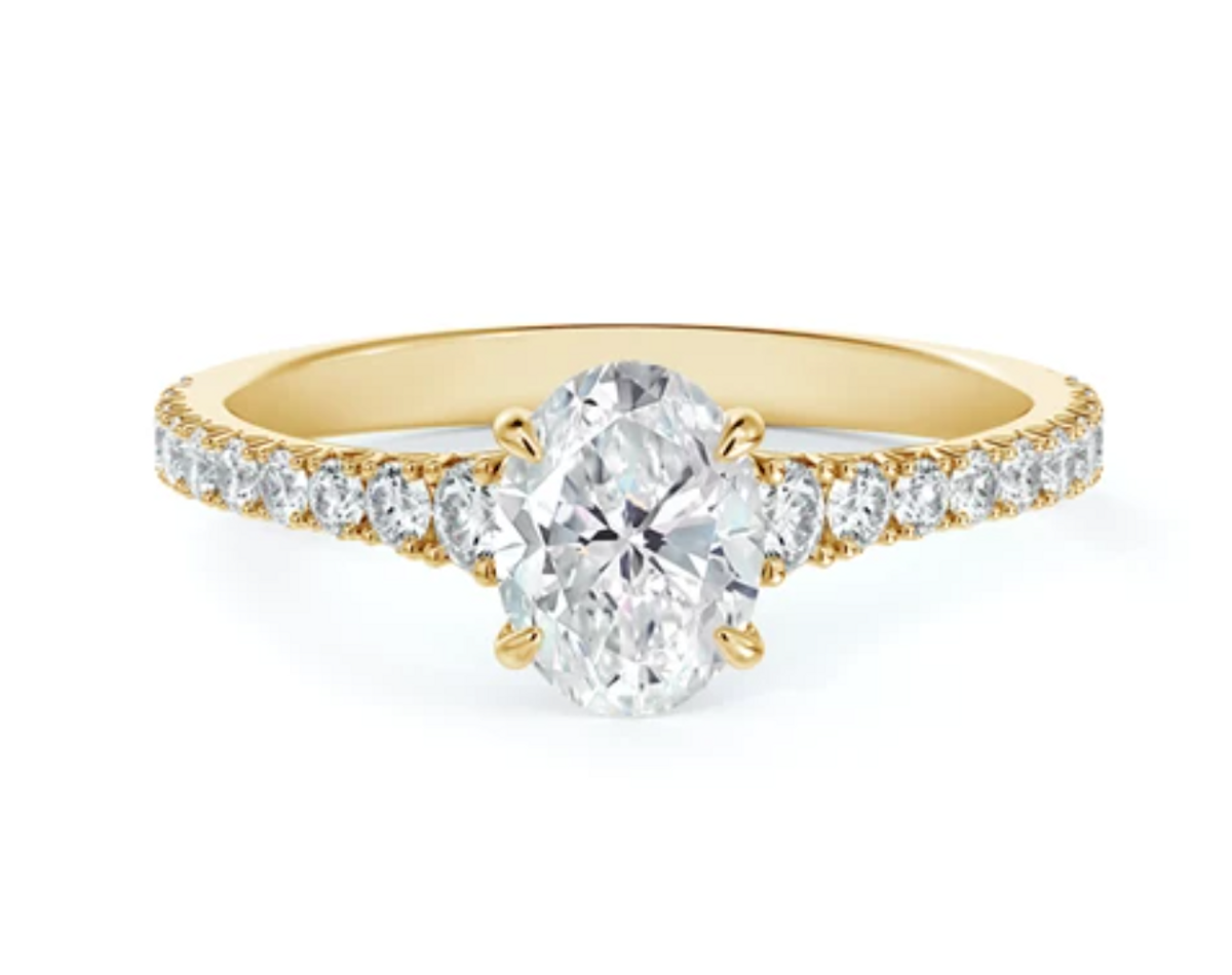 Icon™ Setting Oval Engagement Ring with Diamond Band