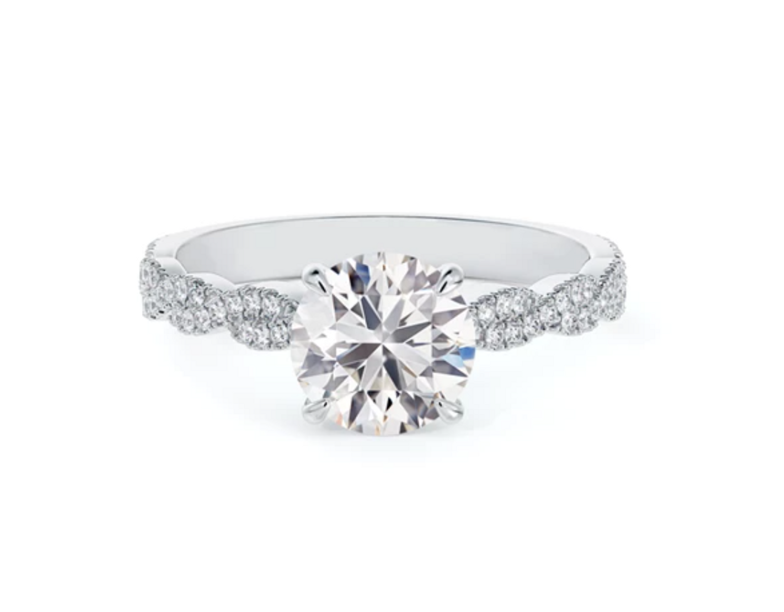 Icon™ Setting Round Engagement Ring with Twisted Diamond Band